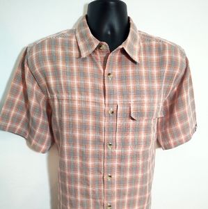 North Face L men's plaid button front shirt